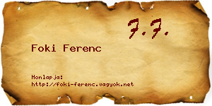 Foki Ferenc névjegykártya