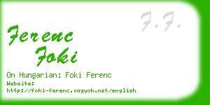 ferenc foki business card